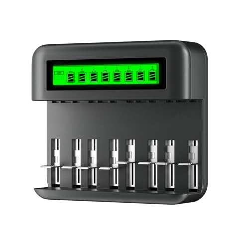 Chargeur de batterie universel Ni-MH Ni-CD à 8 baies pour accumulateurs AA AAA C D LCD
