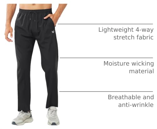 Image of NORTHYARD Men's Joggers Athletic Workout Track Pants Running Gym Training Sweatpants with Zipper Pockets Open Hem
