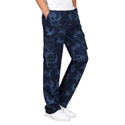 Sweatpant for Men Full Elastic Waist Pull-On Cargo Pants Lightweight Casual Trousers Workwear