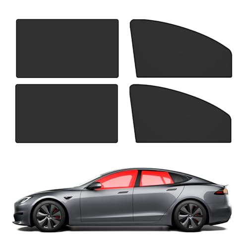 SamWinGear Car Window Shades 4PCS Car Window Curtains Covers for Baby and Privacy Side Window Sun Shade Front Side & Rear Glass Curtains 99% UV Protection Magnetic Retractable Fordable Removable Tint