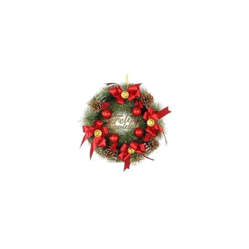 Couronne de décoration de Noël rouge de 40 cm pour embellir vos extérieurs en lot de 2 pièces