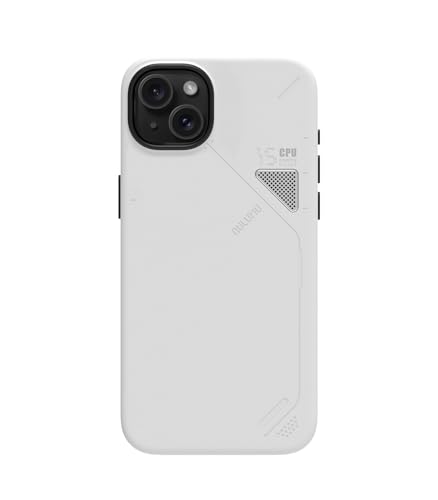 Coque Magnétique iPhone 15 Plus Aulumu A15 Étui Cuir Végétalien Blanc Antichoc MagSafe