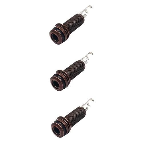 ifundom 3pcs Bass Guitar Accessories Brass End Pin Output Jack Mono/stereo Jack Socket