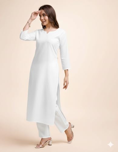 Image of Women's Cotton Silk Zari Kurta Pant Set