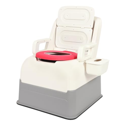 Bedside Commode Chair, Safety Commode Toilet, Commode Chair with Garbage Bag, Toilet Chair with Duty Drop Arms & Removable Bucket, Weight Capacity of 220.46 Lbs, 25.98 * 24 * 30.71in, Blue