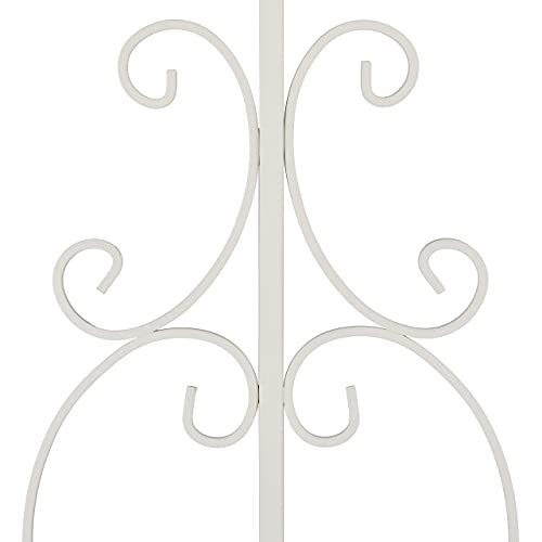 Relaxdays Gartenzaun aus Stahl, Zaunstecksystem 3er Set, verzierter Vorgartenzaun, Zaunelement HxB: 98 x 63,5 cm, weiß