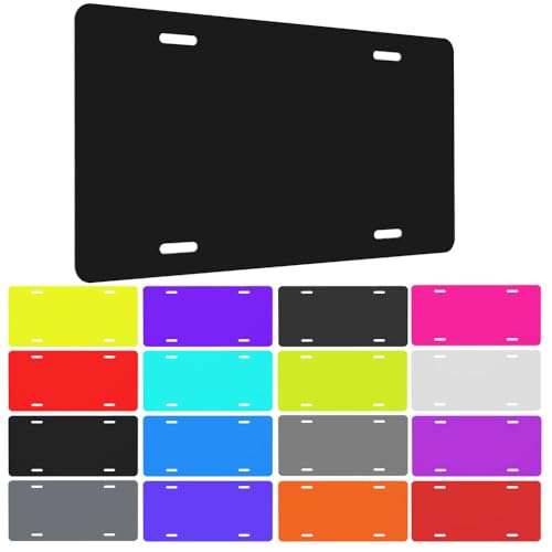 Custom License Plates 6x12 Inch Personalized Add Your Own Logo Text Photo Customized Aluminum Number Plate for Front of Car PureBlack