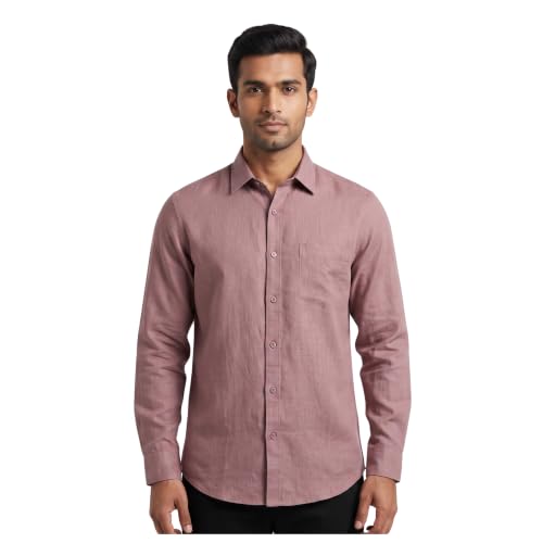 Image of Men's Regular Fit 100% Cotton Solid Casual Shirt