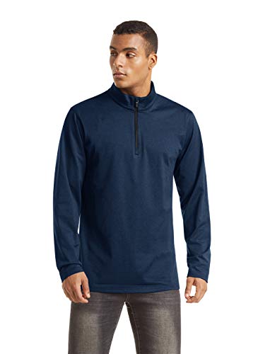 KEFITEVD Hardloopshirt voor heren, halve rits, ademend, sportshirt, fleece, opstaande kraag, sweatshirt, lange mouwen, stretch, gym, hardloopshirt - Image 4