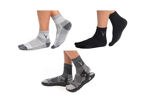 Image of V-TOE SOCKS Wool Blend Flip-Flop Tabi Hiking Athletic Or Casual Breathable Split-Toe Socks