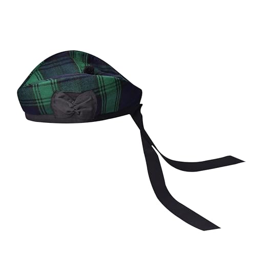 Image of Glengarry Cap-Traditional Scottish Hat, Acrylic Wool Tartan Glengarry hat, Kilts /Bagpipes Accessories