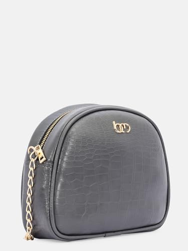 Image of Bagsy Malone Half Moon Sling Bag | Modish Sling Bag (Croco Grey1)