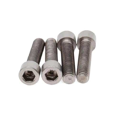 AYYSSM 20PCS M2x4/5/6/8/10/15mm Titanium Bolt DIN912 Column Head Hexagon Socket Grey Color Ti Bolts Titanium Screws Ti Fasteners(M2X4 20PCS)