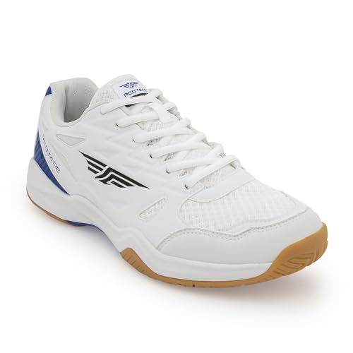 Image of Red Tape Men's Sneakers White Black Pu Mesh Round Toe Lace-Up