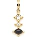 Produktbild JEWELS BY LEONARDO Anhänger Clip & Mix Adelia, Ketten-Anhänger aus goldfarbenem Edelstahl, klarer Glasstein, weiße Imitationsperle und schwarzer Onyx, Schmuck Geschenk für Frauen, 024427