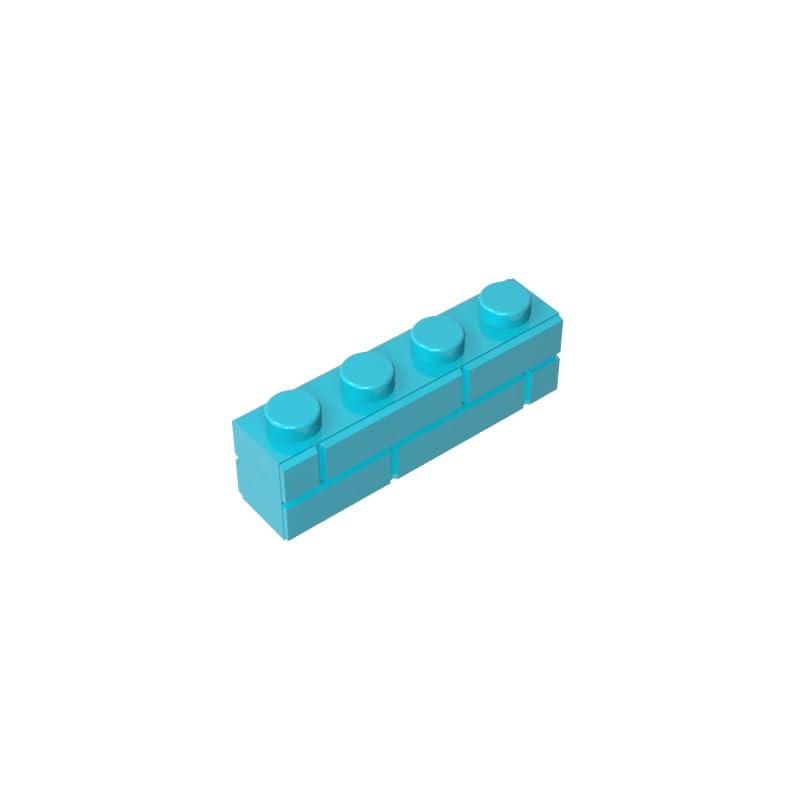 Gobricks 15533 Basic Bricks Brick Special 1x4 with Masonry Brick Profile 50 Pieces GDS-632 Compatible with Lego Building Blocks Color:Medium Azure โ image 1