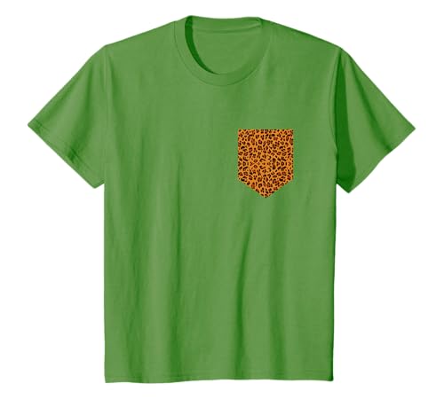 Faux Poche Poitrine Motif léopard Jaguar T-Shirt
