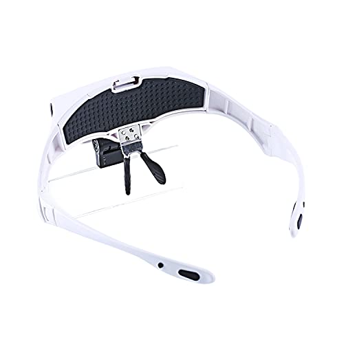 Staright Lupa de 5 lentes 1.0X-3.5X Tiara de aumento de óculos com 2 luzes LED Lupa multifuncional L