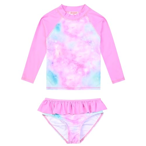 Image of QPANCY Girls Rash Guard Swimwear Swimsuit Bathing Suits UPF 50+ Sun Protection