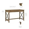 Bush Home Key West 48W Writing Desk in Reclaimed Pine #4