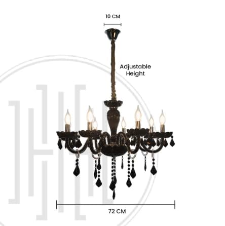 Image of Luxury Modern K9 Crystal Chandelier Lighting Fixture | Italian Style 6-Light Crystal Chandelier Ceiling Light for Living Room, (Antique Black)
