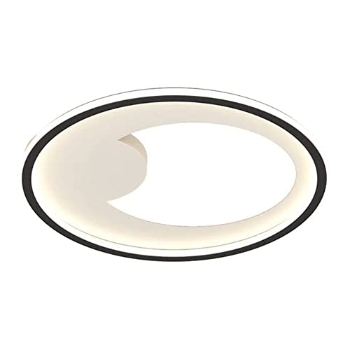 Plafonnier LED encastrable dimmable noir moderne lune pour chambre à coucher
