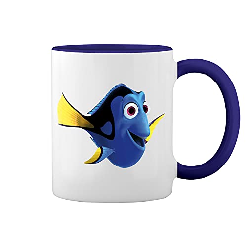GR8Shop Finding Dory Blanc tasse de café avec le bleu et poignée Rim Mug