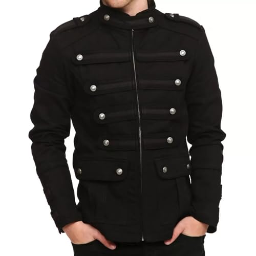 Veste gothique rétro style élégant manteau de loisirs noir chic pour homme veste mi-saison