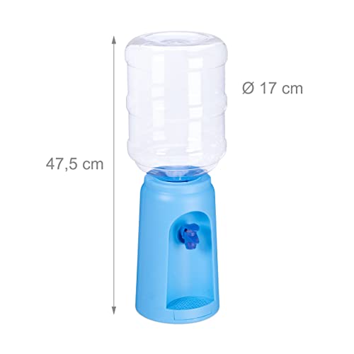 Relaxdays Wasserspender mit Tank & Zapfhahn, Tisch Trinkwasserspender Büro, 4,5 l, Kunststoff, H x D: 47,5 x 17 cm, blau, 1 Stück 10027938_45