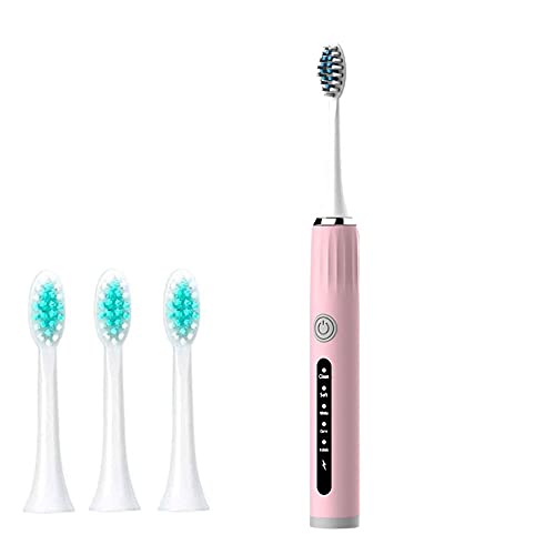 Mllkcao Eletric Toothbrush USB Charging 5 Modes with 4 Heads Household Super Clean Smart Home Accessories, Pink