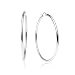 LOVVE Sterling Silver High Polished Round-Tube Click-Top Hoop Earrings, 2x50mm
