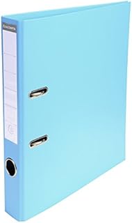Exacompta - Ref 53502E - Prem'Touch PVC Lever Arch File - 320 x 290mm in Size, 2 Rings, Can Hold A4 Documents, 50mm Spine, 55mm Rings, FSC-Certified - Light Blue Cover