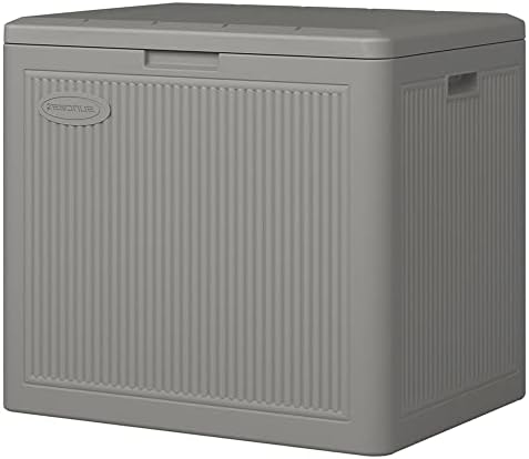 Suncast 22 Gallon Small Reeded Deck Box - Resin Outdoor Storage For Patio Cushions & Garden Supplies
