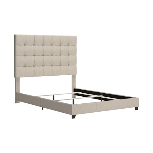 Upholstered Tufted Queen Bed With Footboard