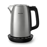 Philips Domestic Appliances Bollitore Elettrico HD9359/90 Acciaio Inox, Programmi Pre-Impostati, Mantenimento della Temperatura, Capacità 1.7 l, Luci LED