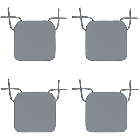 Outdoor Chair Cushions - Waterproof Seat Pads - Water Resistant - Best for Indoor & Outdoor Garden Kitchen Dining Patio Office - 4 x Seat Pad - Dark Grey - 40x40x5cm Cover