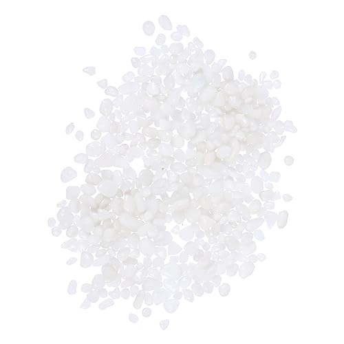 Toyvian 1 Paquete Cristal de Coloridos para Acuario Rocas de Pescado decoración de Peces Adornos de Peces Grava de Pescado peceras Piedra de Cristal Cuarzo de Vidrio Gemas de Vidrio Blanco