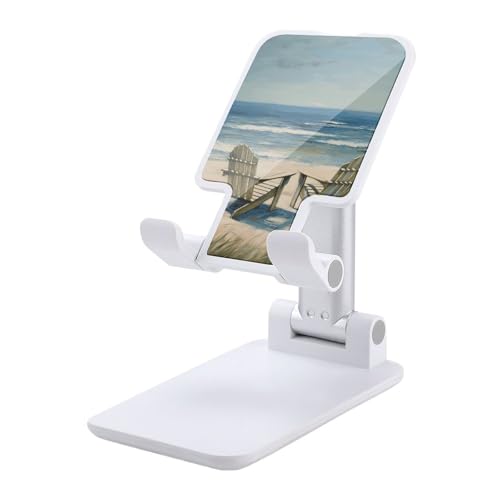 Support téléphone bureau pliable et réglable universel motif plage