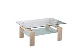 MESA DE CENTRO EN CRISTAL Y MDF.