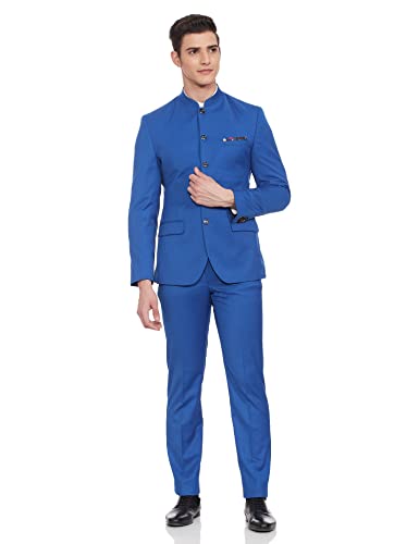 Image of Park Avenue Rayon Blend Men's Full Sleeve Slim FIT Dark Blue Formal Suit (PMDL03725-B6 32)