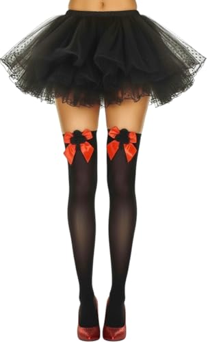 Image of ToBeInStyle Women's Harlequin Jester Thigh High Stockings Playing Card Checkered Opaque Halloween Costume Hosiery
