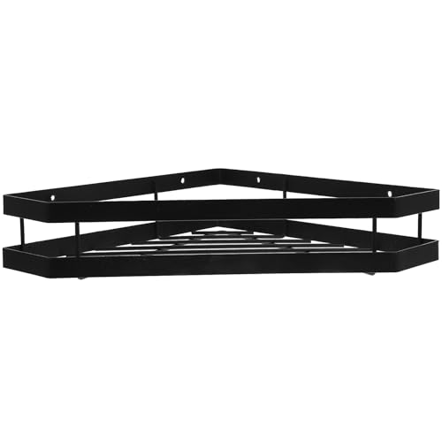 PERSELOSO 壁掛け式調味料ラック スリムブラック メタル製キッチン収納棚 コーナー対応 省スペース設計 調味瓶整理用 厨房置物架 家 飲食店向