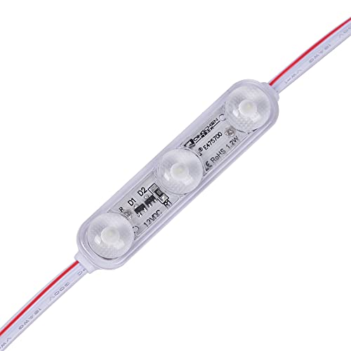 20Ft LED Module 1.2W 12V DC No Polarity Input 6500K Day White Waterproof Decorative Light for Lightbox Letter Advertising Signs with Tape Adhesive Backside (40pcs Pack)