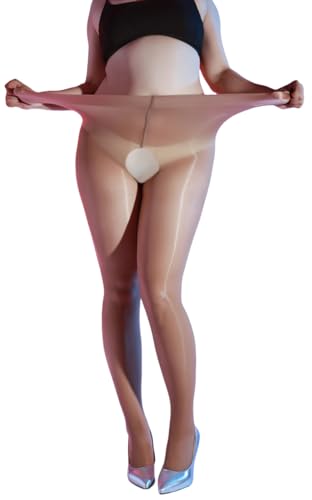 YSGUYILT Collant Femme Resistant Grande Taille Collant Indéchirable Collants Plus Size à Entrejambe Ouvert