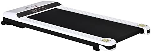 Soozier Under Desk Treadmill, Portable Walking Pad with Foldable Wheels, Remote Control, LED Display, 264 lbs Weight Capacity