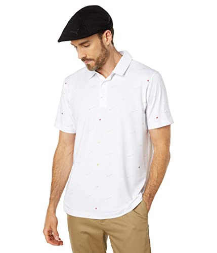 PUMA Cloudspun Love Golf Polo homme respirant blanc jaune taille LG