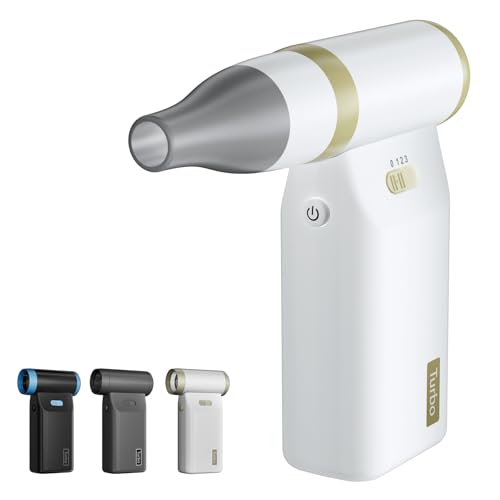 Shsuert Duster Electric Blower Turbo Fan,100000 RPM Portable Rechargeable Pocket-No Canned Air Duster Blower for Computer Keyboard Cleaning,Hair Drying,Camping,Outdoors,Travel (White)