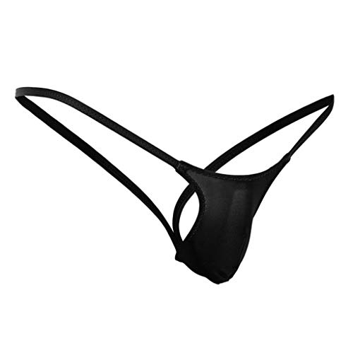 Briefs Rise Low Mens Underwear G-String Underpants Thong Back Open Plus Size Sexy Maid Lingerie for Women (Black, XL)2