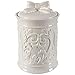 COCCOLE DI CASA Biscottiera in porcellana fiocco DAMASK bianco D15xh23cm JM10326