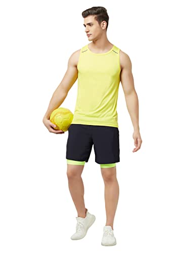 Image of TRUEREVO Men's Light Weight Dryfit Sports Tank Top Vest with Reflective Details for Running, Gym & Training